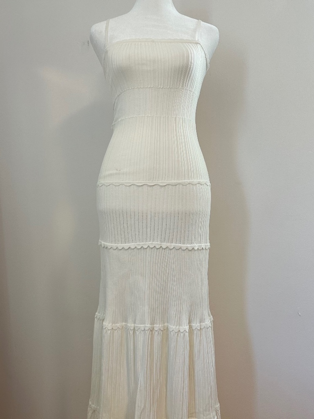 White Knit Meshki Maxi Dress
